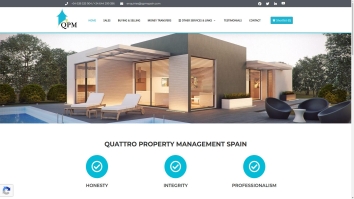 Screenshot of Quattro Property Management Spain C.B., Murcia website